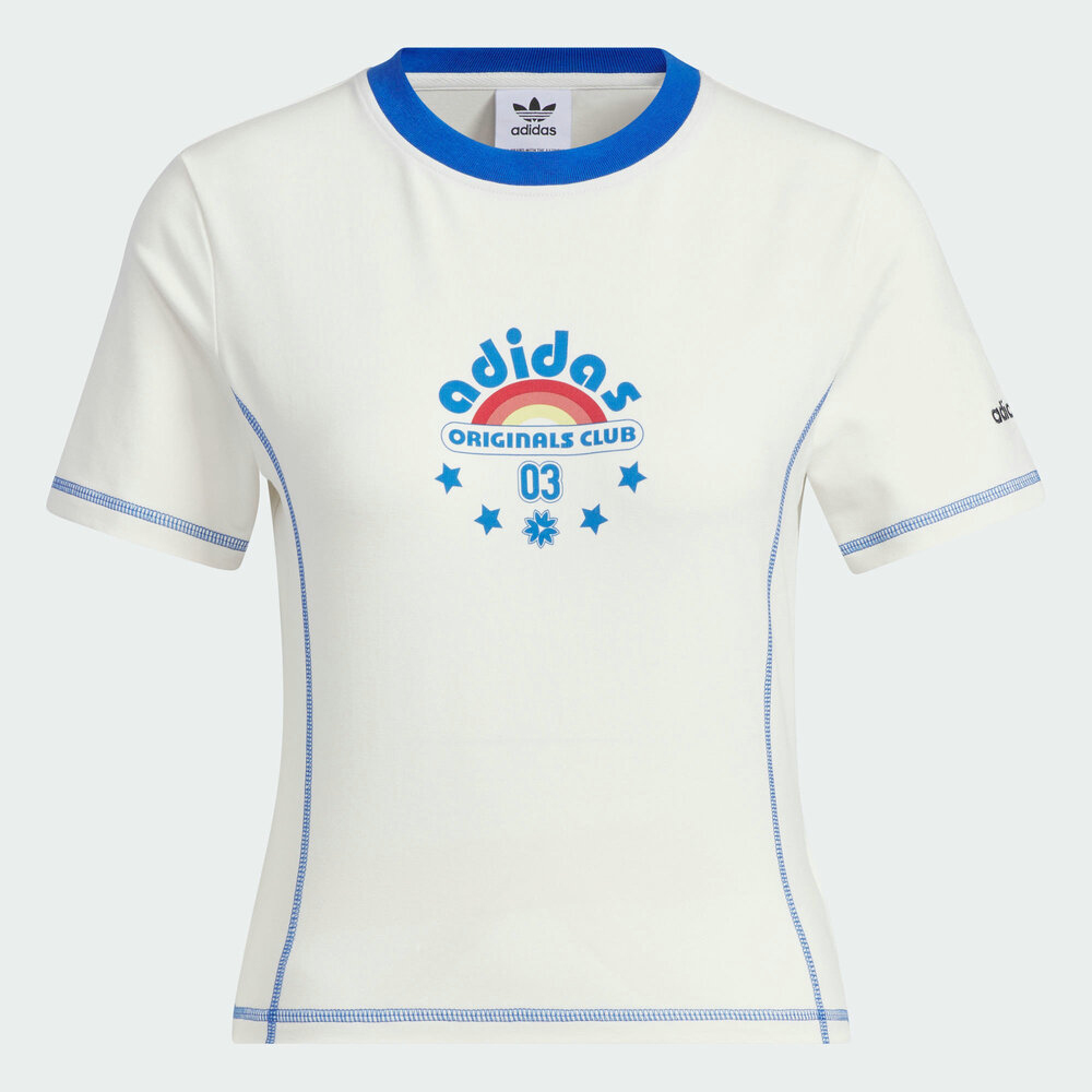 adidas Originals阿迪三叶草2025女子SC BABY GFX TEE针织无领短TJX6570