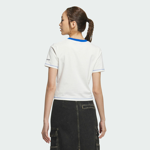 adidas Originals阿迪三叶草2025女子SC BABY GFX TEE针织无领短TJX6570