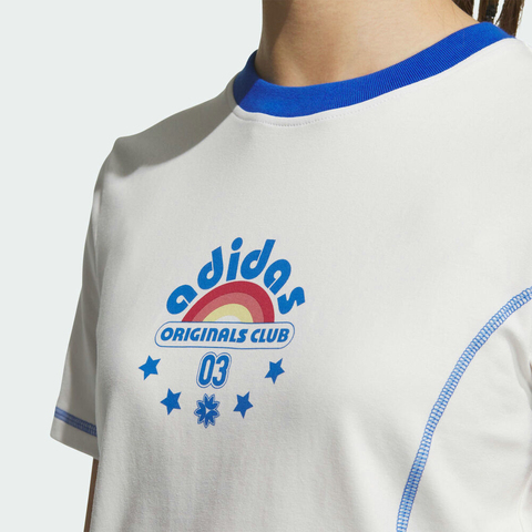 adidas Originals阿迪三叶草2025女子SC BABY GFX TEE针织无领短TJX6570