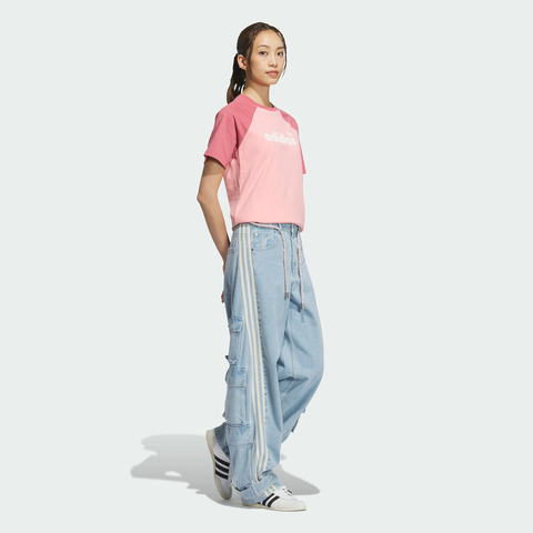 adidas Originals阿迪三叶草2025女子SC GFX S TEE W2针织无领短TJV9250