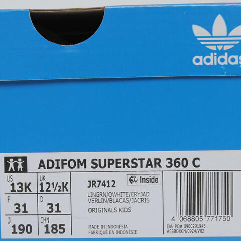adidas Originals阿迪三叶草2025男小童ADIFOM SUPERSTAR 360 C三叶草童装JR7412