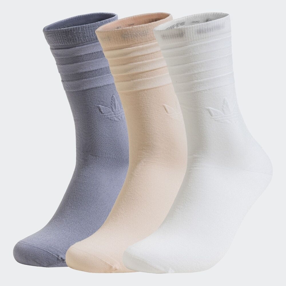 adidas Originals阿迪三叶草2025中性CREW SOCK 3PP中袜优惠装JJ4305