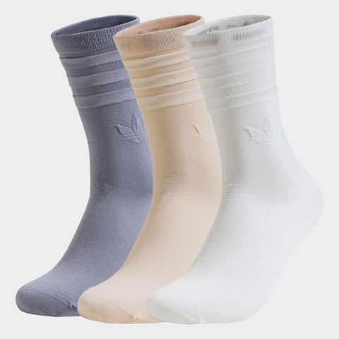 adidas Originals阿迪三叶草2025中性CREW SOCK 3PP中袜优惠装JJ4305
