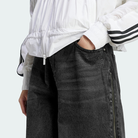 adidas Originals阿迪三叶草2025女子DENIM ZIP PANT牛仔长裤JX9211