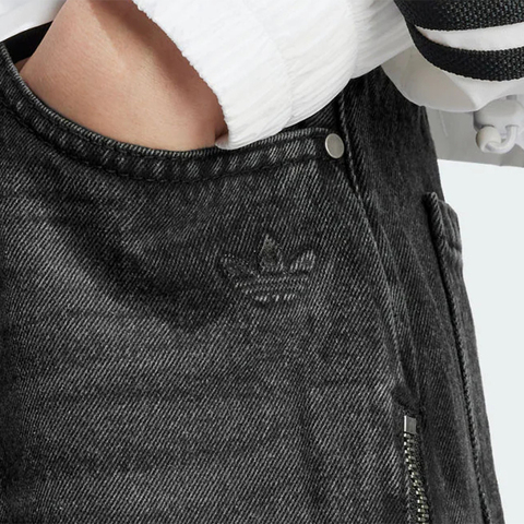 adidas Originals阿迪三叶草2025女子DENIM ZIP PANT牛仔长裤JX9211