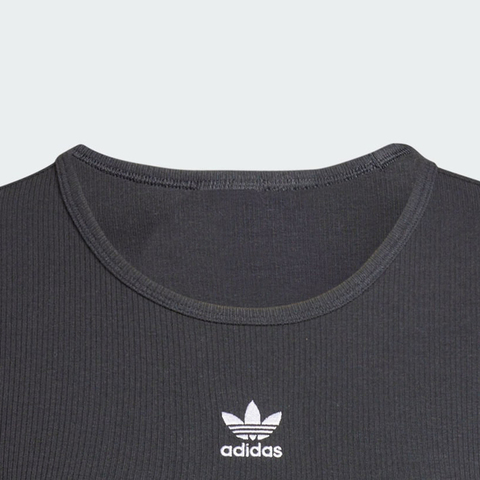 adidas Originals阿迪三叶草2025女子ESS RIB TEE针织无领短TIY9664