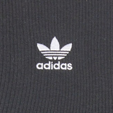 adidas Originals阿迪三叶草2025女子ESS RIB TEE针织无领短TIY9664