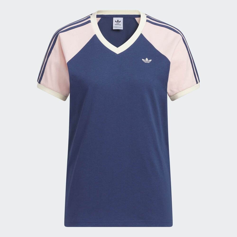 adidas Originals阿迪三叶草2025女子V NECK TEE针织无领短TKF0315