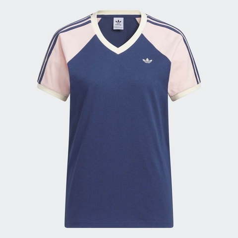 adidas Originals阿迪三叶草2025女子V NECK TEE针织无领短TKF0315