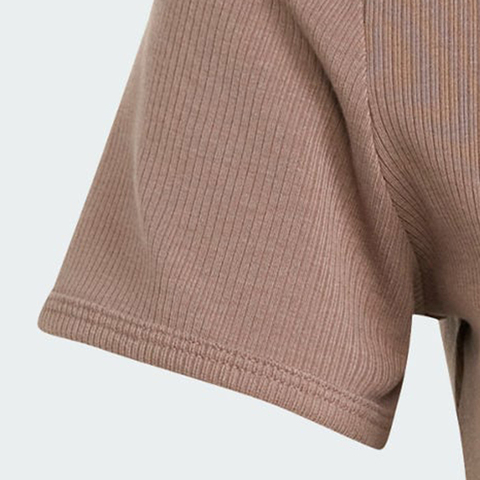 adidas Originals阿迪三叶草2025女子ESS RIB TEE针织无领短TJC9030