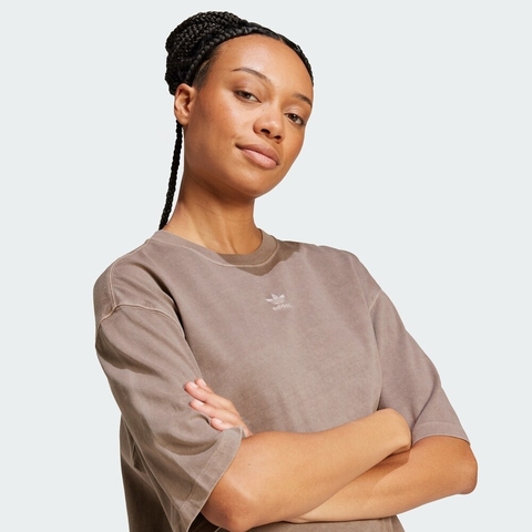 adidas Originals阿迪三叶草2025女子ESS TEE OS针织无领短TJD5347