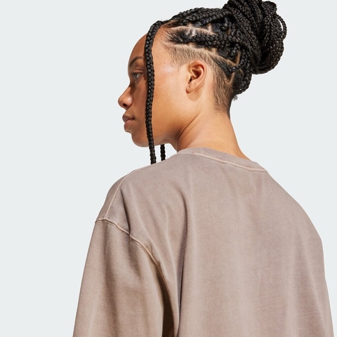 adidas Originals阿迪三叶草2025女子ESS TEE OS针织无领短TJD5347