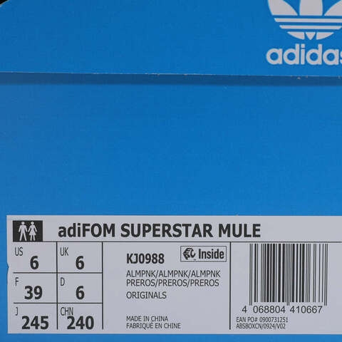adidas Originals阿迪三叶草2025中性adiFOM SUPERSTAR MULEORI-CLASSICKJ0988