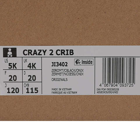 adidas Originals阿迪三叶草2025婴童CRAZY 2 CRIBENERGYJI3402