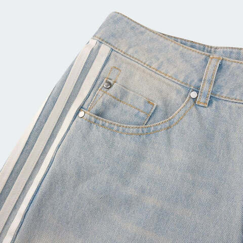 adidas Originals阿迪三叶草2025女子DENIM BN PANT牛仔长裤KG0200