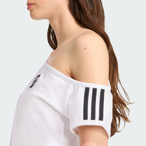 adidas Originals阿迪三叶草2025女子OFFSHOULDER TEE针织无领短TKC8795