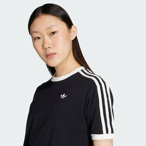 adidas Originals阿迪三叶草2025女子RUFFLE 3S TEE针织无领短TKC8819