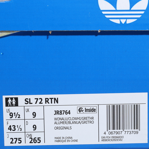 adidas Originals阿迪三叶草2025中性SL 72 RTNORI-RUNNINGJR8764