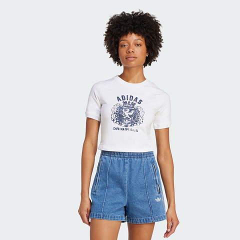 adidas Originals阿迪三叶草2025女子GRFX TEE针织无领短TJZ0851