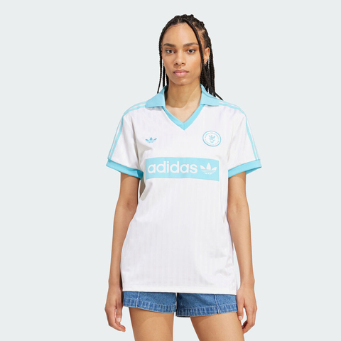 adidas Originals阿迪三叶草2025女子FOOTBALL TEE针织有领短TJZ0848