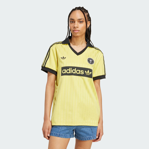 adidas Originals阿迪三叶草2025女子FOOTBALL TEE针织有领短TJY3544