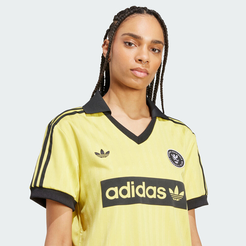 adidas Originals阿迪三叶草2025女子FOOTBALL TEE针织有领短TJY3544