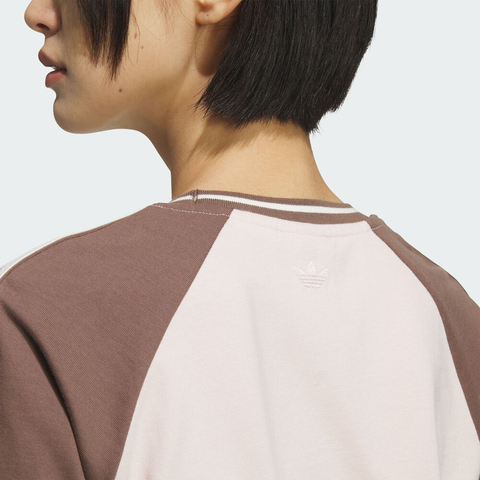 adidas Originals阿迪三叶草2025女子W RAGLAN TEE针织无领短TKG6699