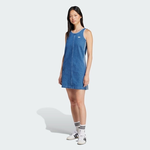 adidas Originals阿迪三叶草2025女子DENIM 3S DRESS牛仔连衣裙JD2580