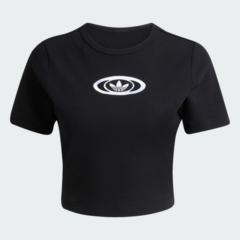 adidas Originals阿迪三叶草2025女子CUT OUT RIB TEE针织无领短TKC8804