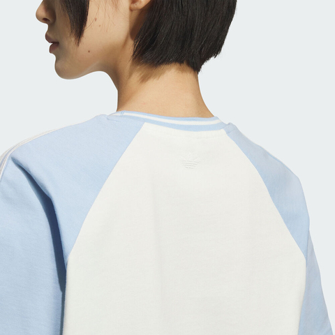 adidas Originals阿迪三叶草2025女子W RAGLAN TEE针织无领短TKG6698