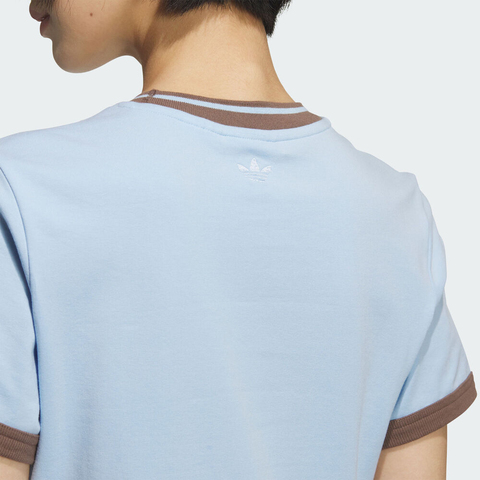 adidas Originals阿迪三叶草2025女子W RINGER TEE针织无领短TKG6697