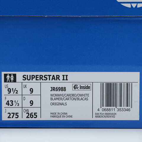 adidas Originals阿迪三叶草2025中性SUPERSTAR IIORI-CLASSICJR6988