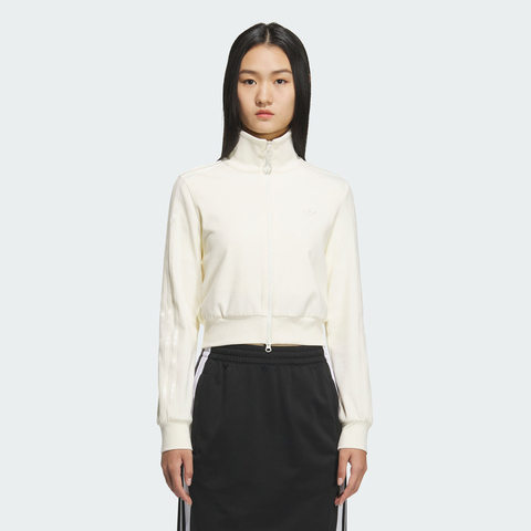 adidas Originals阿迪三叶草2025女子RIB CLLAR FZ针织无帽外套KB5445