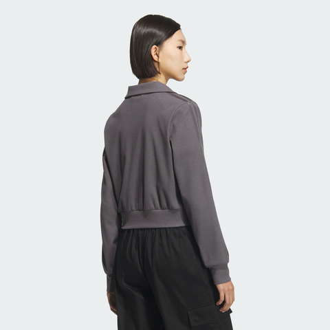 adidas Originals阿迪三叶草2025女子RIB CLLAR FZ针织无帽外套KB5446