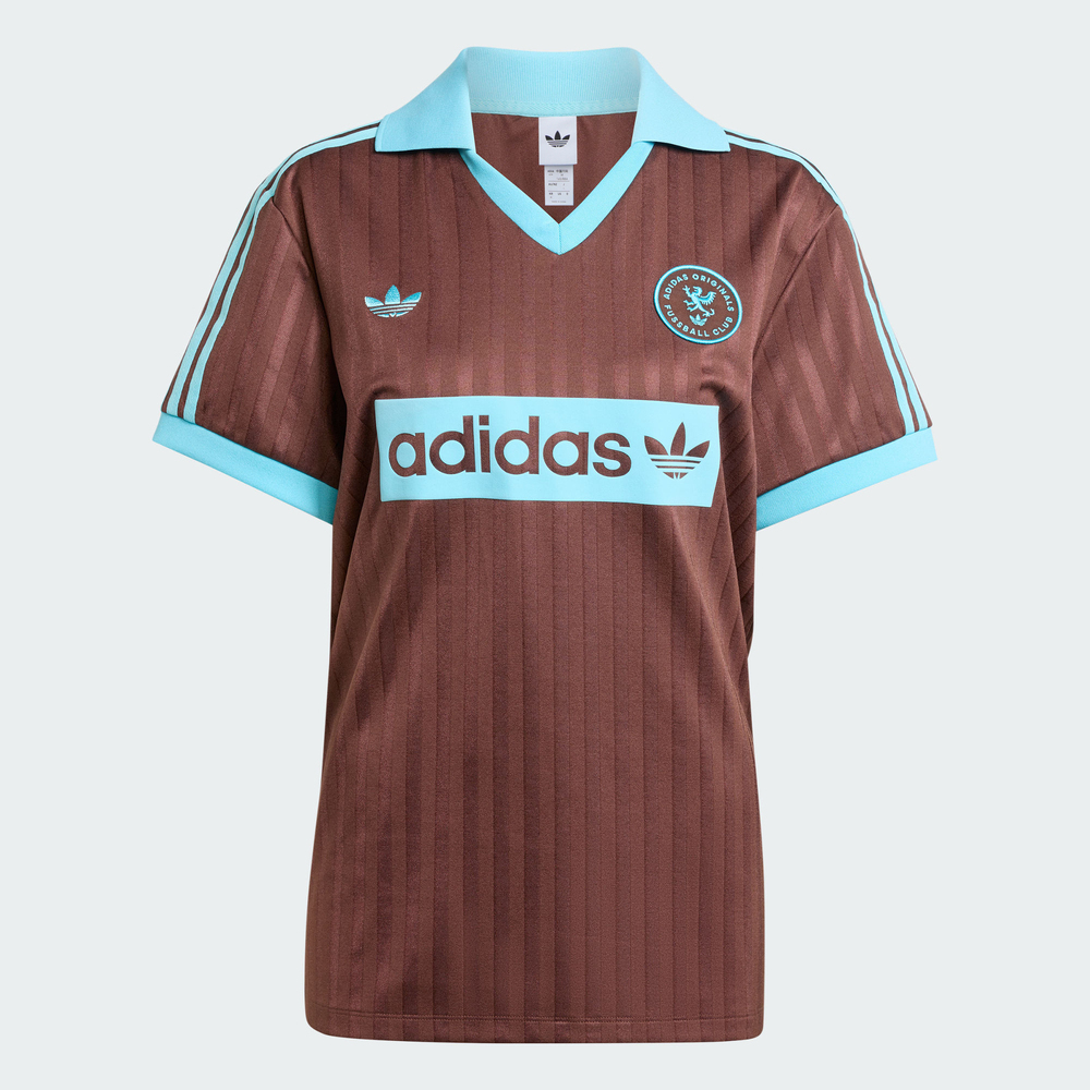 adidas Originals阿迪三叶草2025女子FOOTBALL TEE针织有领短TJY3542