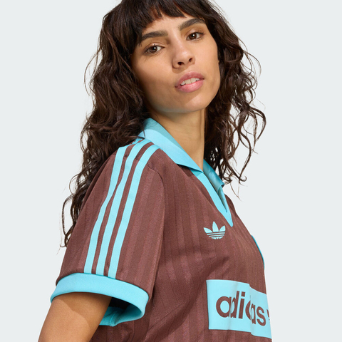 adidas Originals阿迪三叶草2025女子FOOTBALL TEE针织有领短TJY3542