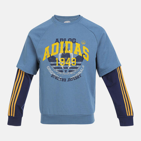 adidas Originals阿迪三叶草2025男大童JK BB CREW 8针织无帽卫衣KG6621