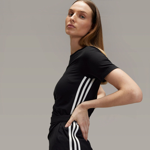 adidas Originals阿迪三叶草2025女子W TNC SS TEE针织无领短TJD6002