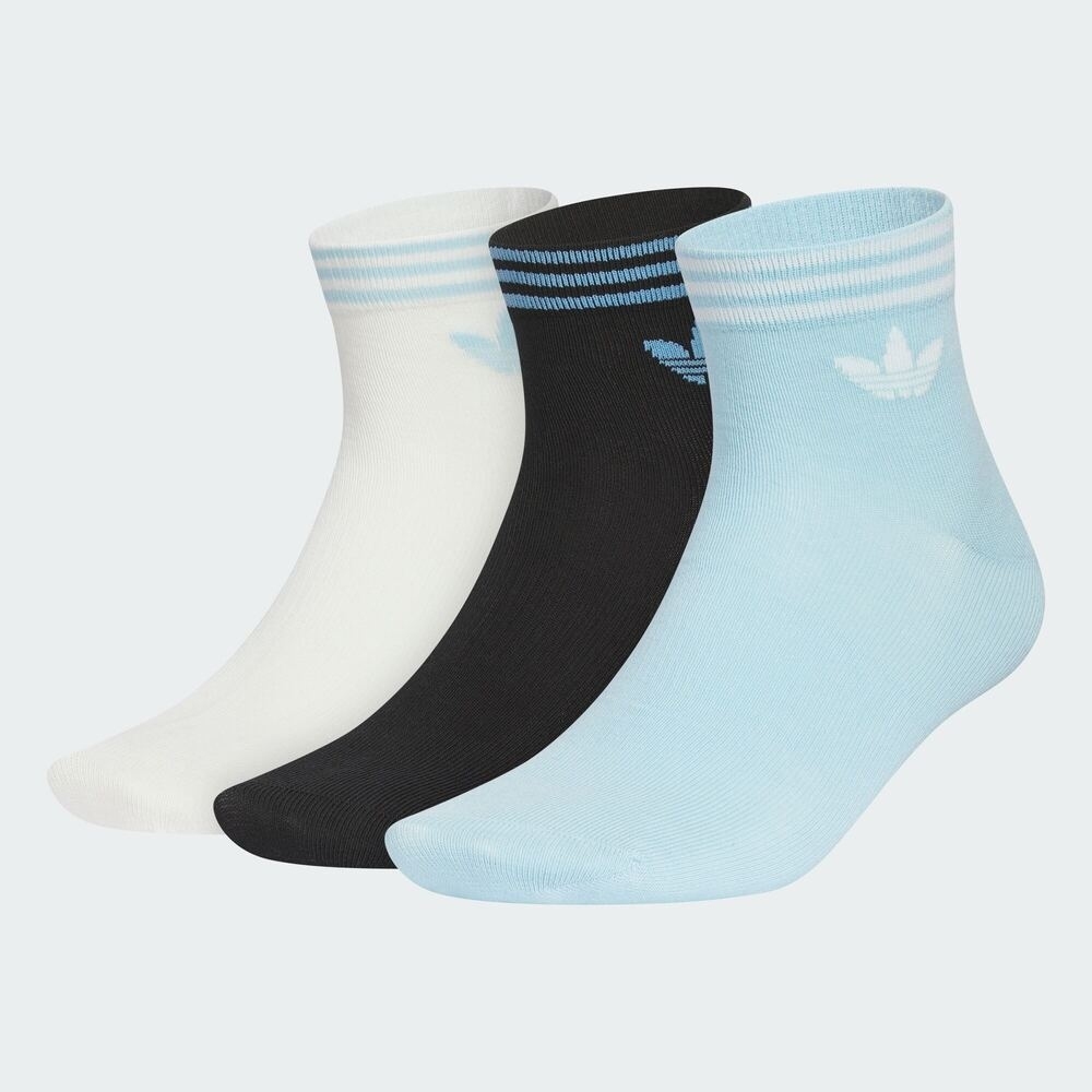 adidas Originals阿迪三叶草2025中性ORI TREF ANK 3P短袜优惠装KF4997