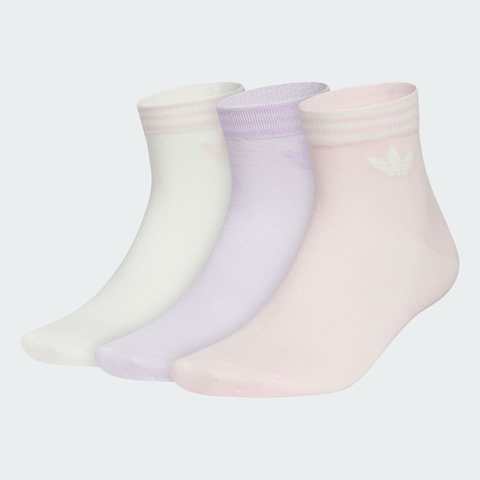 adidas Originals阿迪三叶草2025中性ORI TREF ANK 3P短袜优惠装KF4996