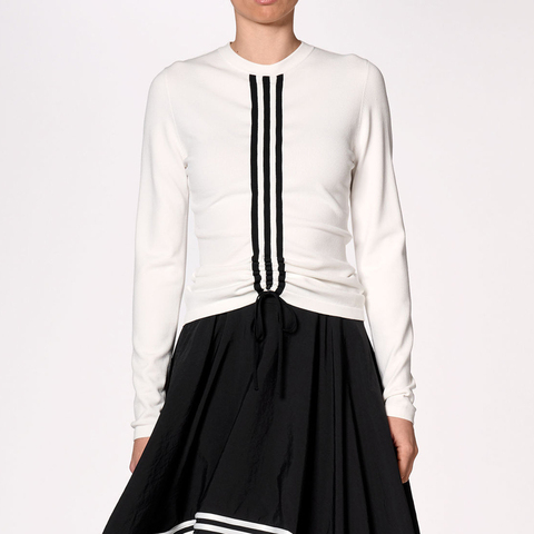 adidas Originals阿迪三叶草2025女子FITTED CINCH LS针织无领长TKD4760