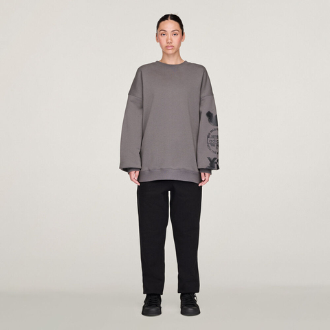 adidas Originals阿迪三叶草2025男子GFX CREW针织无帽卫衣KE5083