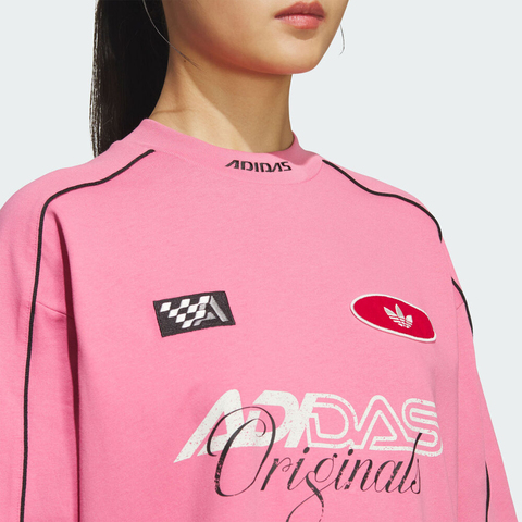 adidas Originals阿迪三叶草2025女子MOTO GFX TEE W针织无领短TKG6679