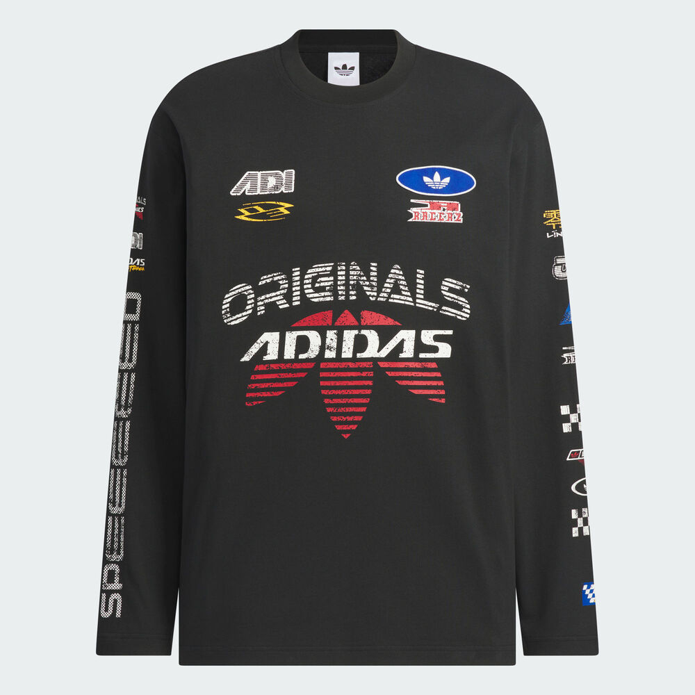 adidas Originals阿迪三叶草2025男子MOTO GFX T LS M针织无领长TKH1199