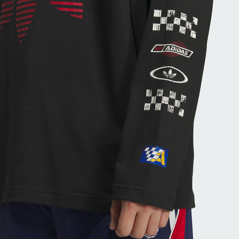 adidas Originals阿迪三叶草2025男子MOTO GFX T LS M针织无领长TKH1199