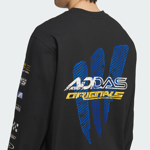 adidas Originals阿迪三叶草2025男子MOTO GFX T LS M针织无领长TKH1199