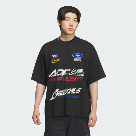 adidas Originals阿迪三叶草2025男子MOTO TEE SS M针织无领短TKH1195