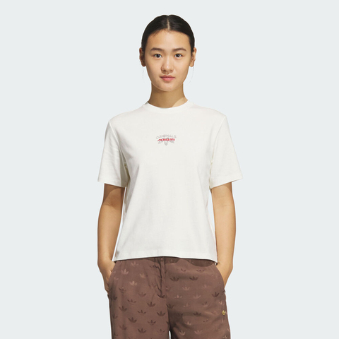 adidas Originals阿迪三叶草2025女子MOTO GFX TEE W针织无领短TKG6680