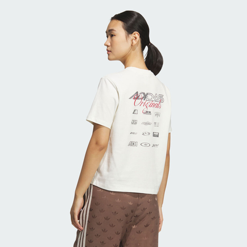 adidas Originals阿迪三叶草2025女子MOTO GFX TEE W针织无领短TKG6680