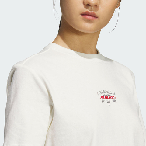 adidas Originals阿迪三叶草2025女子MOTO GFX TEE W针织无领短TKG6680
